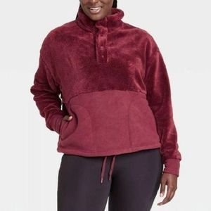 All in Motion Women Sherpa Jacket Snap Front 